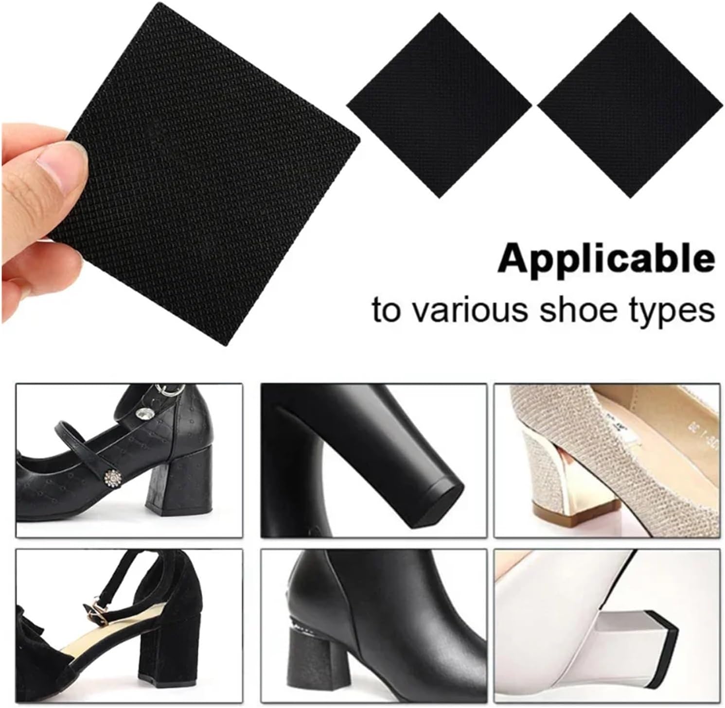 24 Pcs Anti-Slip Shoe Protector Women Outsole Pad Oxford Frosted Stickers Shoes Bottom Patch Pads Accessories