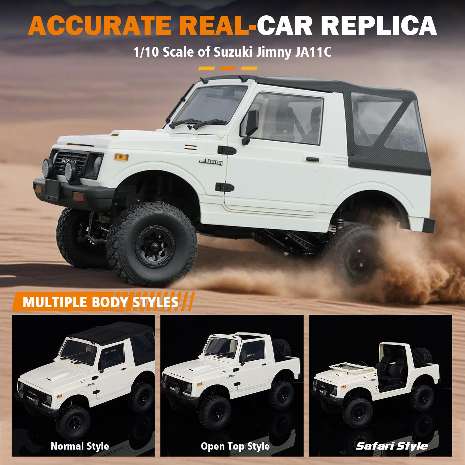 ARRIS Crawler RC 1/10, WPL C74-1 Jimny JA11 Rock Crawler 4x4 Fuoristrada, Pickup RC 4WD Telecomandato per Adulti