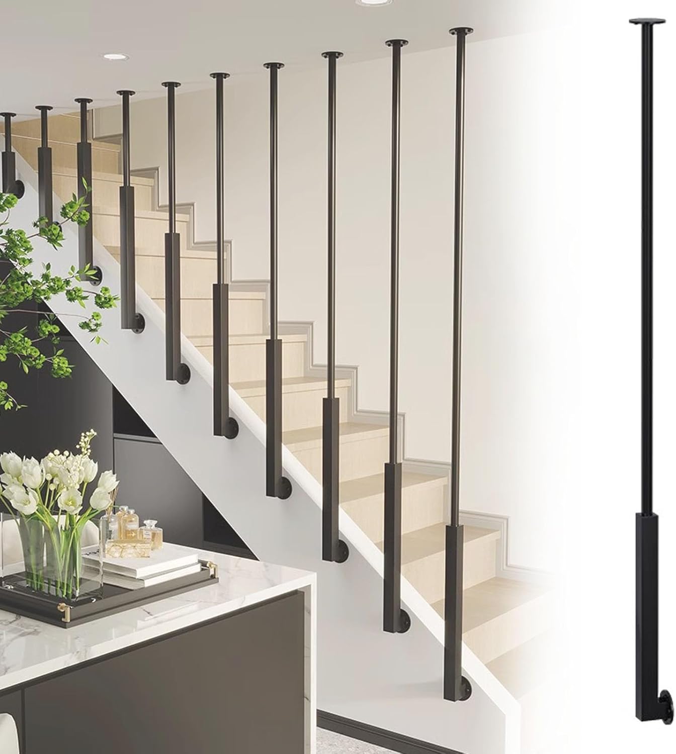 Amazon.com: Oracra Stair Balusters Ceiling to Stair Railing Balusters ...