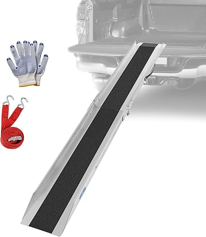 LIEKUMM 180 cm Plegable Rampa de Motocicleta, 280 kg de Capacidad Rampa Moto, Rampa para Motocicleta, ATV, Van Mower