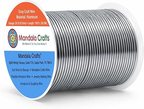 Vista 237 de Mandala Crafts - Alambre de aluminio anodizado de calibre 10 para manualidades de joyería - 32 pies de alambre flexible de cobre coloreado - Doble