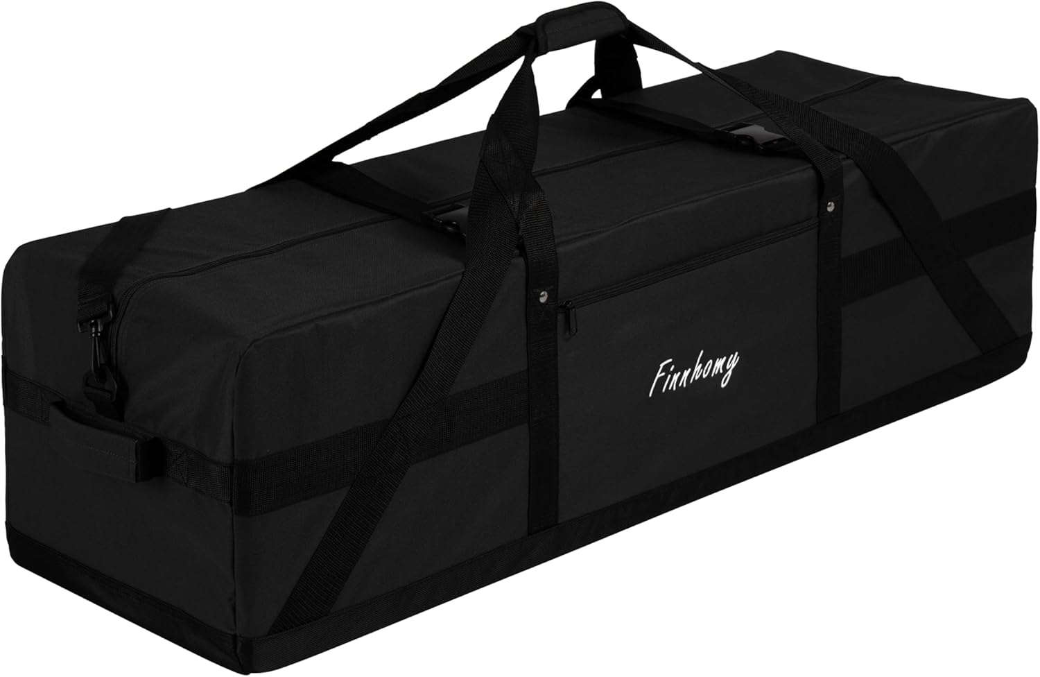 Finnhomy 110L Extra Large Heavy Duty Duffle Bag, 45 Inch Foldable Waterproof Travel Duffel with Upgrade Lockable Zipper, Multiple Pockets, Compression Straps for Camping, Moving, Sports Gear Storage