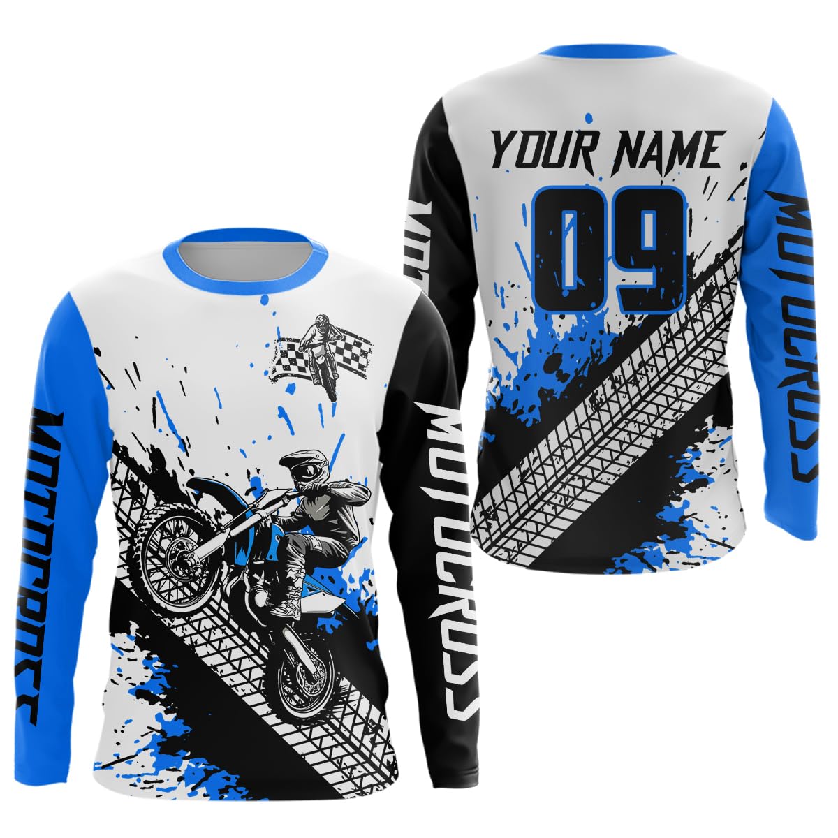 PIONAMZIOZ Custom Motocross Racing Jersey UPF30+ Dirt Bike Jersey Off-Road Shirt Kid Men Women Motorcycle Shirt MX Racing (US, Alpha, Small, 5X-Large, Regular, Regular, Blue)