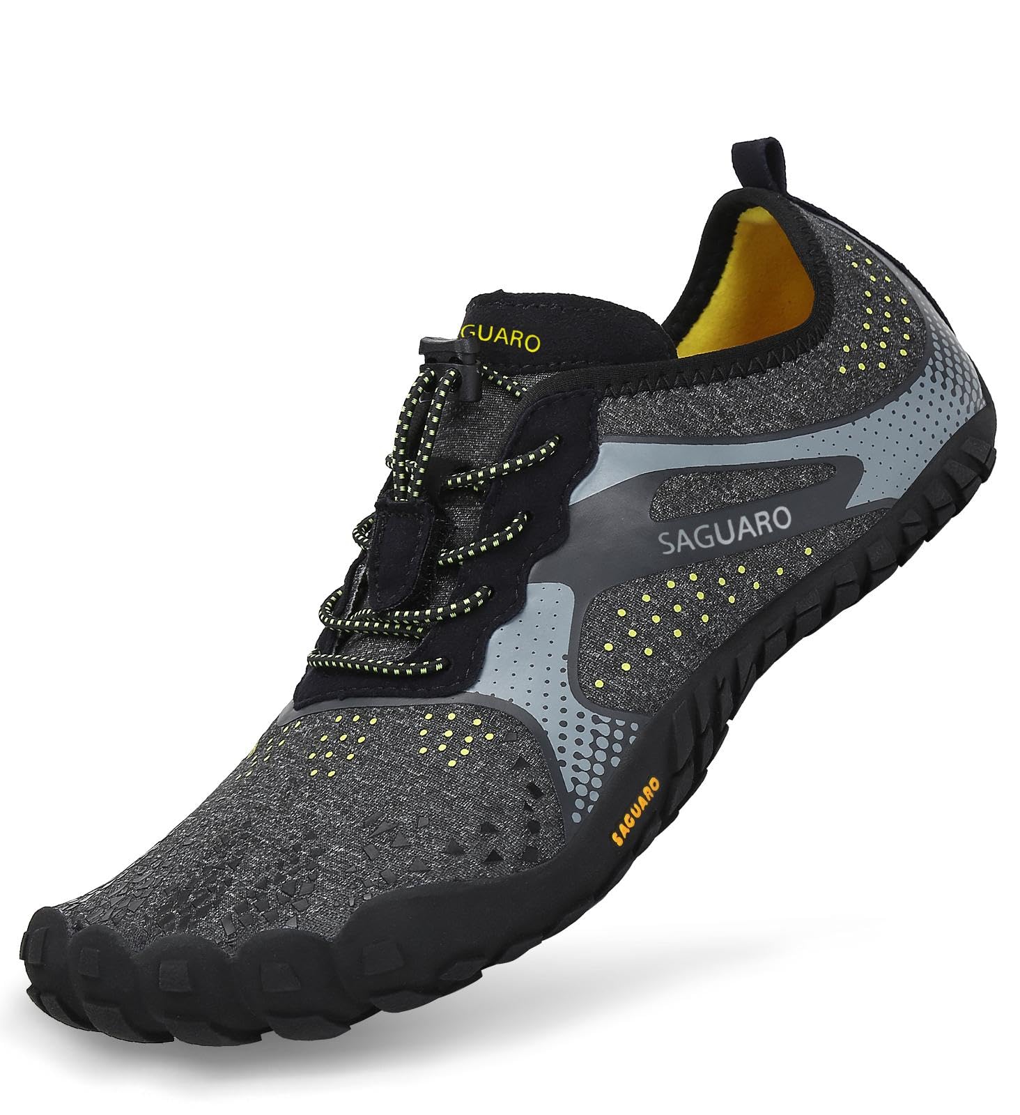 Barefoot-Schuhe für Damen und Herren, zum Trainieren, für Wanderungen auf felsigem Gelände, für zu Hause und im Freien, atmungsaktiv, mit breiter Zehenkappe und flacher Sohle, schwarz (nero fumoso