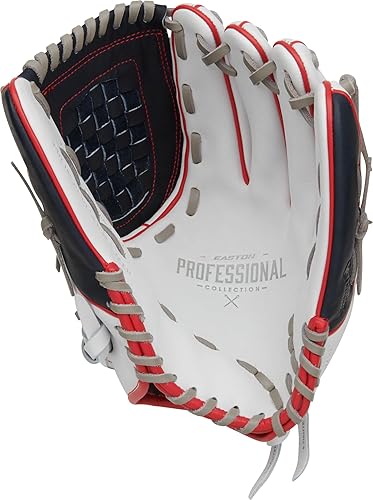 Vista 38 de Easton Guantes de sóftbol de lanzamiento rápido de la colección profesional Tamaños 11.5" - 13" Múltiples estilos Tela tejida dividida