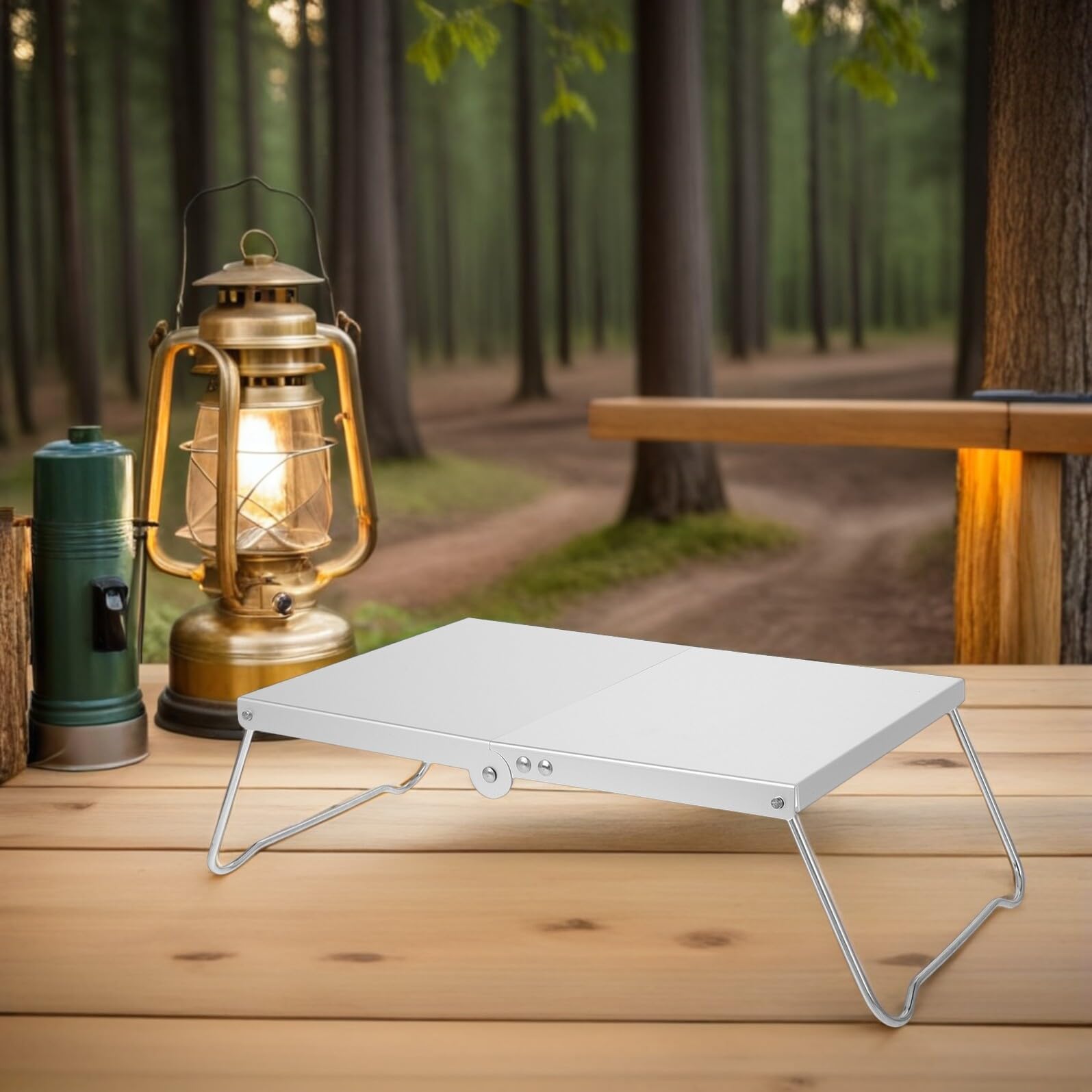 Mini Tavolo da Campeggio Pieghevole in Lega di Alluminio Ultraleggero Set 2 Pezzi Superficie Termoisolante Tavolo Portatile Compatto per Picnic Barbecue e Attività all'Aperto