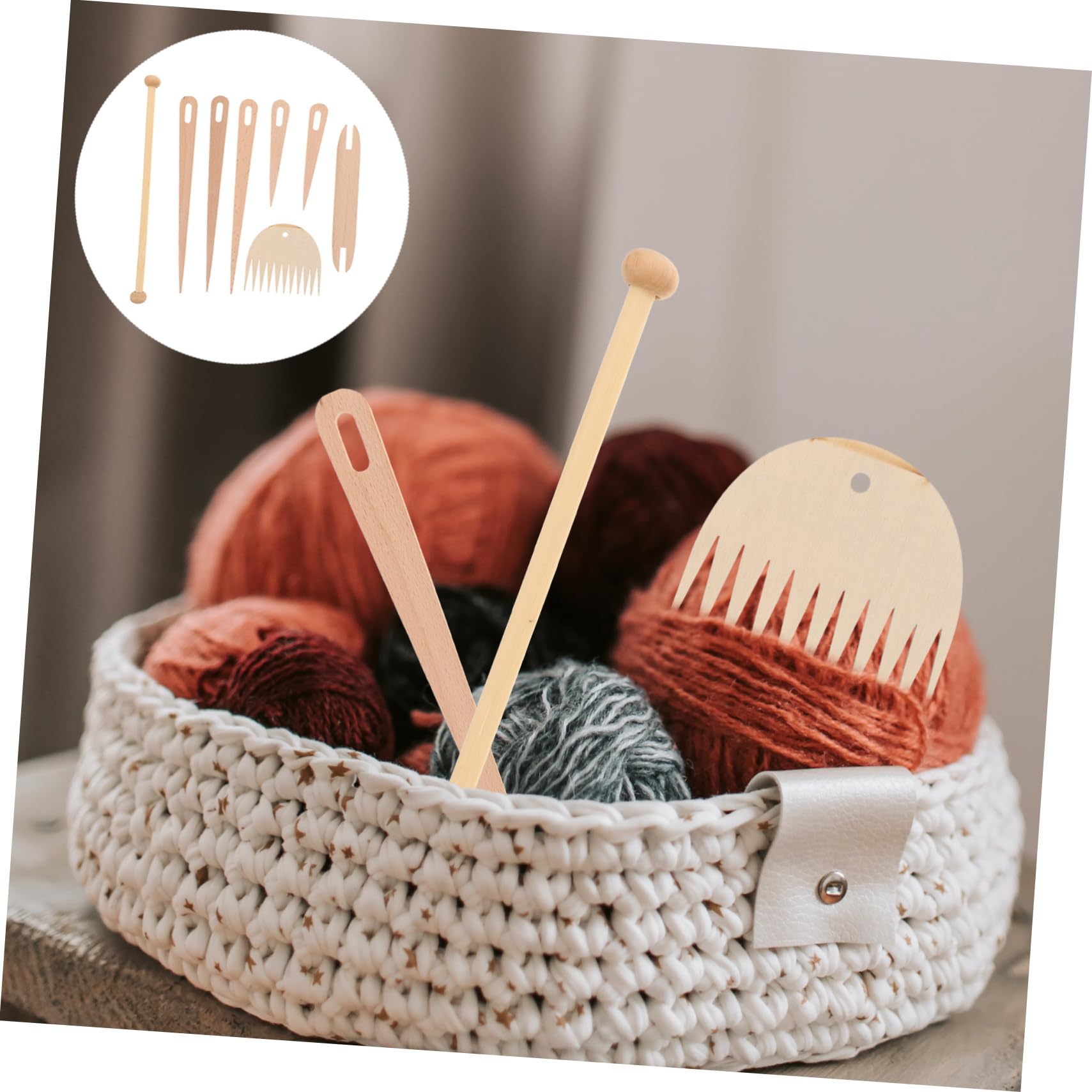 32 Piezas Kit Para Tejer Tapices Tejido De Punto Tejeduría Agujas Tejiendo Suministros De Coser Suministros Para Manualidades Tejido De Tapicería De Punto Madera Beige