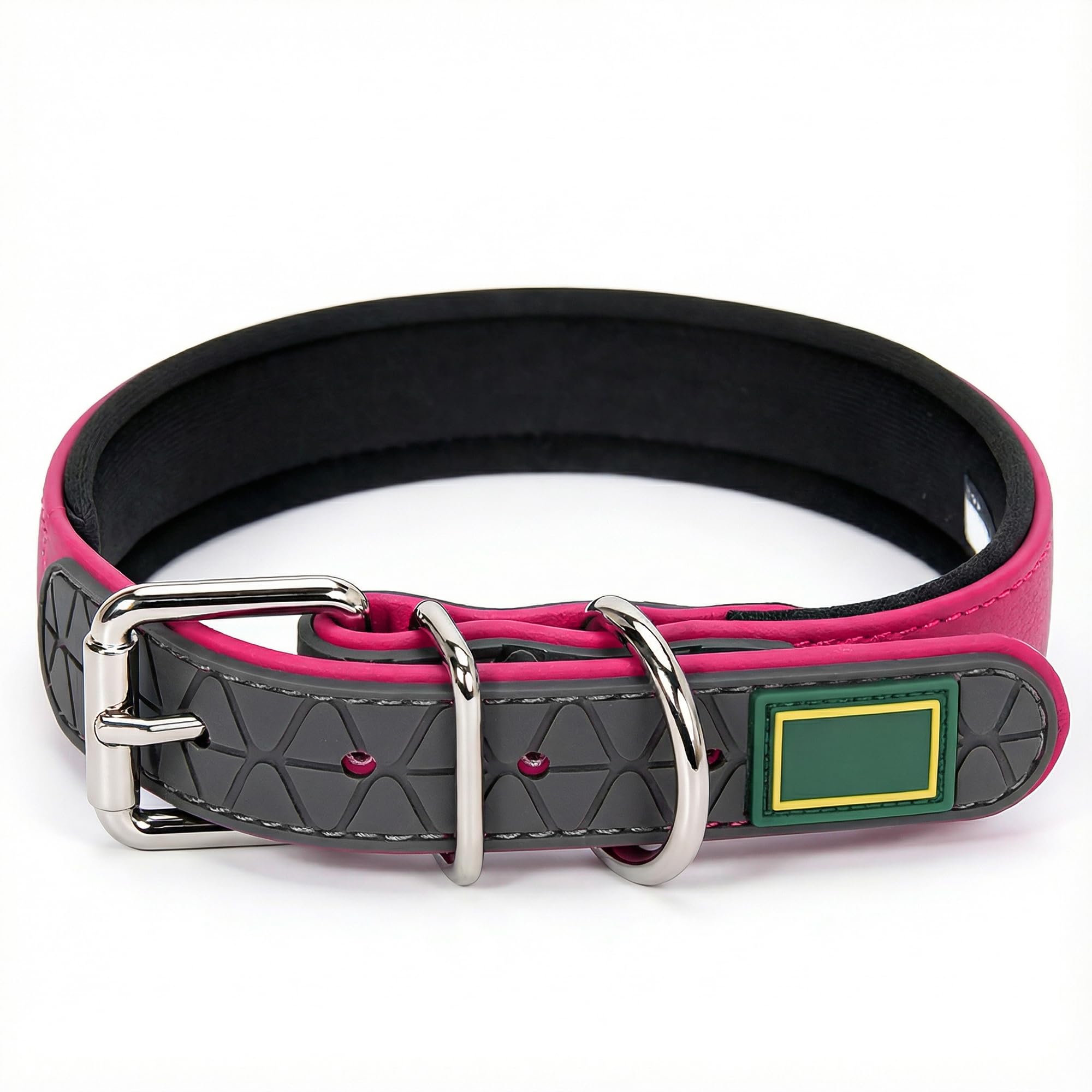 Dog Collar, Adjustable Soft Padded Nylon Pet Collars with Buckle for Large Dogs (Red,25-50cm,L)