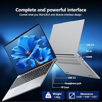 Gaming Laptop, Laptop Computer with Twin Lake N150 Processor(up to 3.6GHz), 16GB RAM 1TB SSD,Backlit KB Fingerprint, 15.6 IPS 1080P, Win 11 Pro,WiFi 5,BT 4.2,Gaming laptops,Lap top,Student laptops