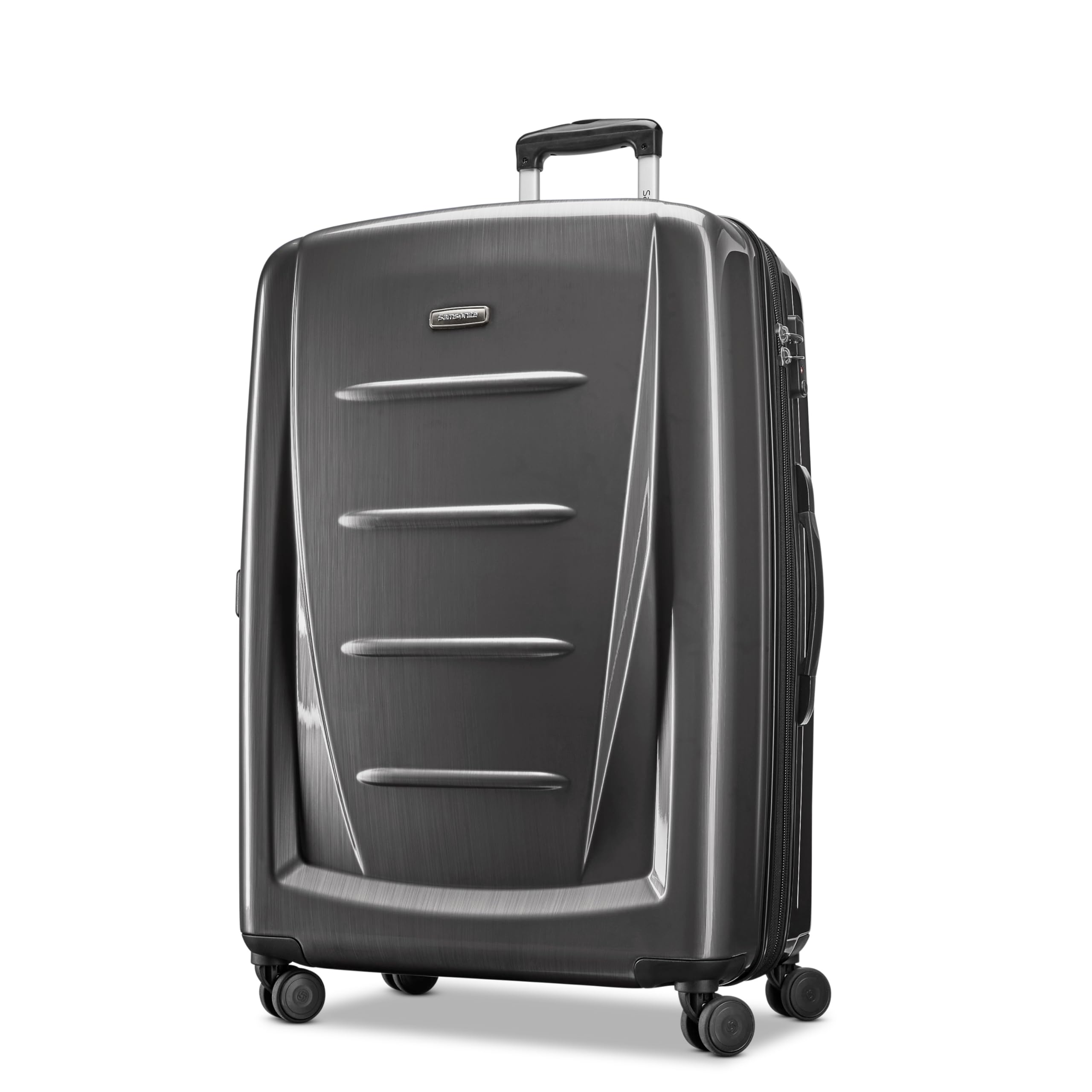 Winfield 2 Hardside Expandable Luggage with Spinner Wheels, Charcoal, Checked-Large 28-Inch