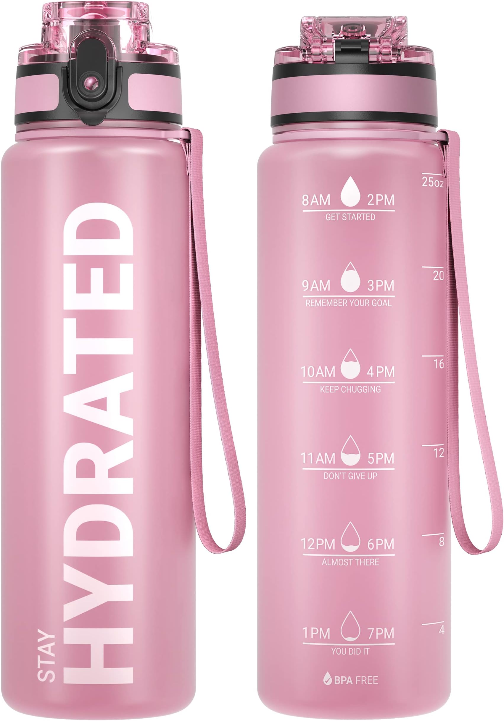 Thermos 24 Oz Tritan Hydration Bottle With Meter | BPA-Free, Purple, Push-Button Lid With Daily Intake Tracker - View #10