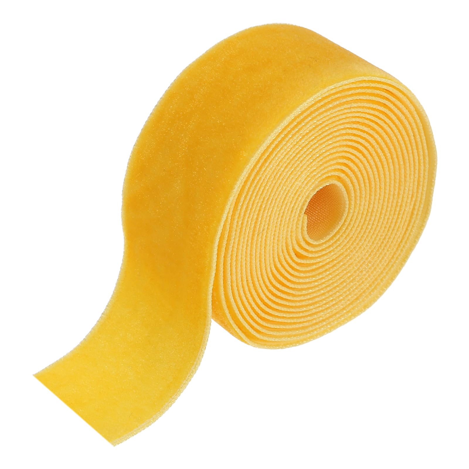 sourcing map Velvet Ribbon 2.5cm x 1.8m Single Face Spool Yellow