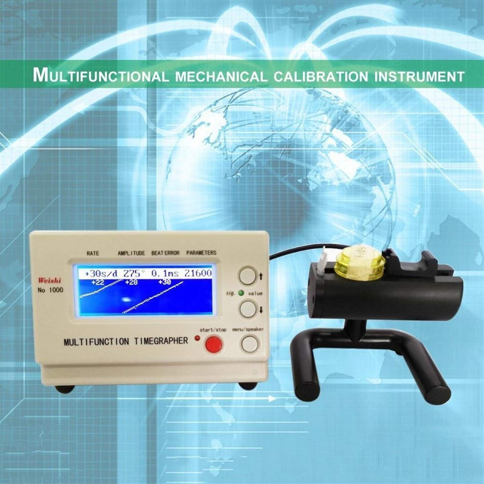 Akcesoria do zegarków Narzędzia Mechaniczny tester zegarków Pomiar czasu Timegrapher Tester urządzeń do pomiaru czasu zegarków Kalibracja Narzędzia naprawcze dla naprawców i hobbystów (kolor: wtyczk