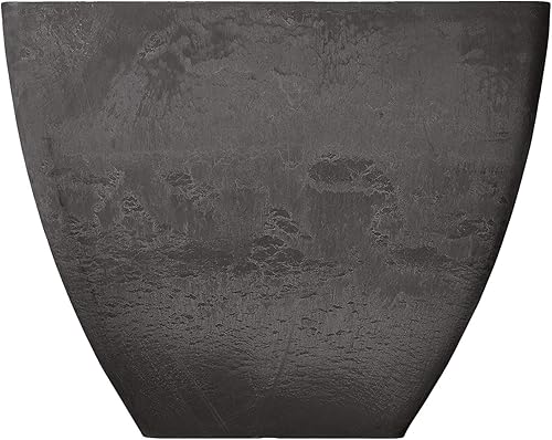 Miniatura 2 de PSW Pot Collection Maceta cuadrada compuesta de plástico, piedra y madera, de 16 x 13 pulgadas, sin orificio de drenaje (perforable), moderna maceta