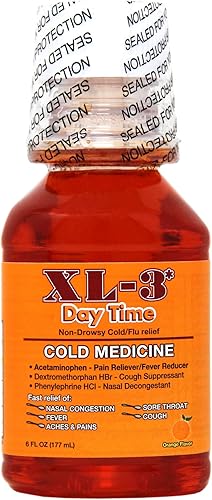 XL-3 Day Time Cold Medicine, Medicamento antigripal para ayudarte con el alivio de la Congestión Nasal, Fiebre, Dolor, Ardor de Garganta, Tos, Sabor