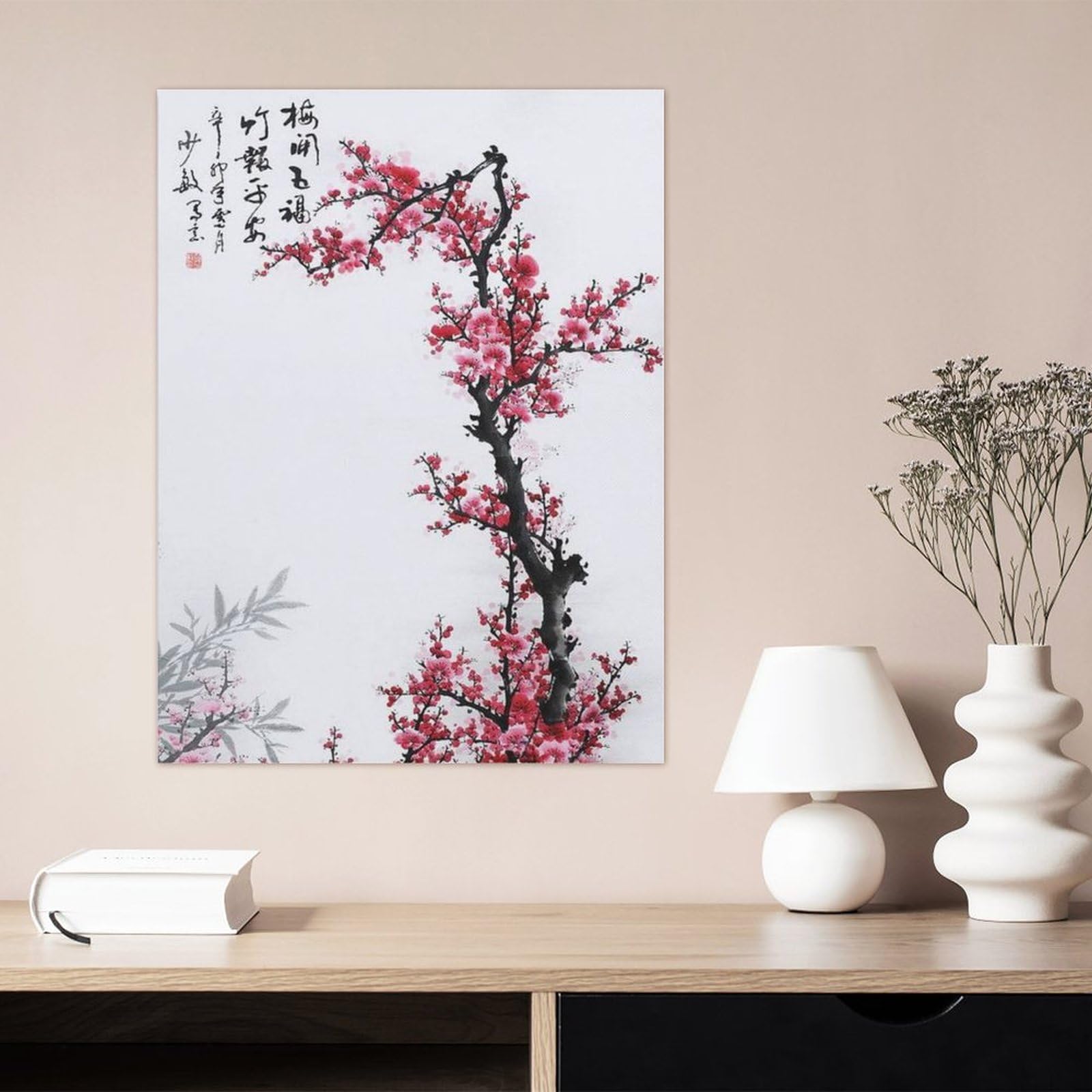 Amazon.co.jp: 絵画 梅の花の中国画インテリア 絵画 中国の花の壁