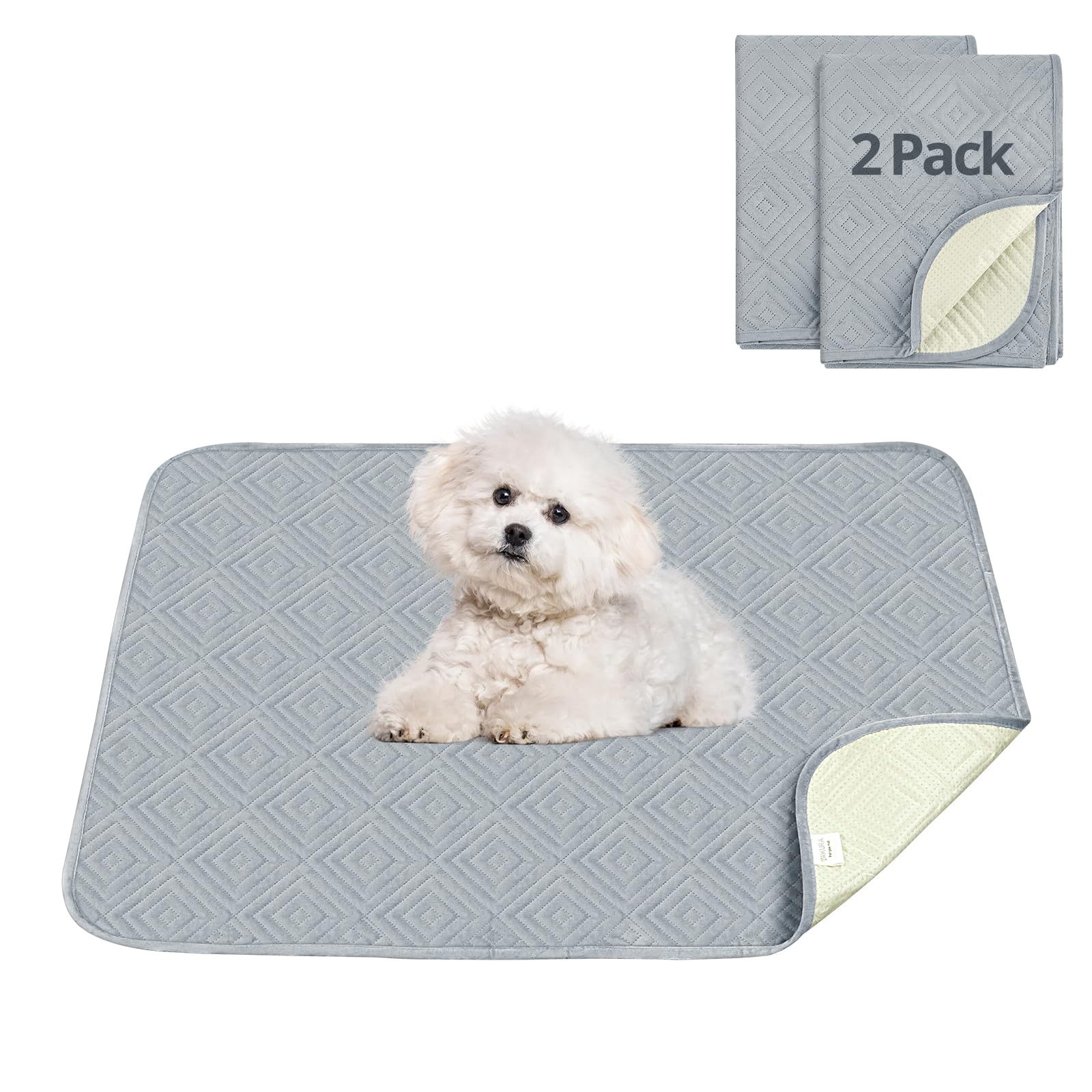 2 Pezzi Tappetini Lavabili per Cani,Tappetini per Addestramento Cuccioli, Antiscivolo,a Prova di Perdite e Riutilizzabili,70x100 cm(27 inx39 in),per Cani Gatti