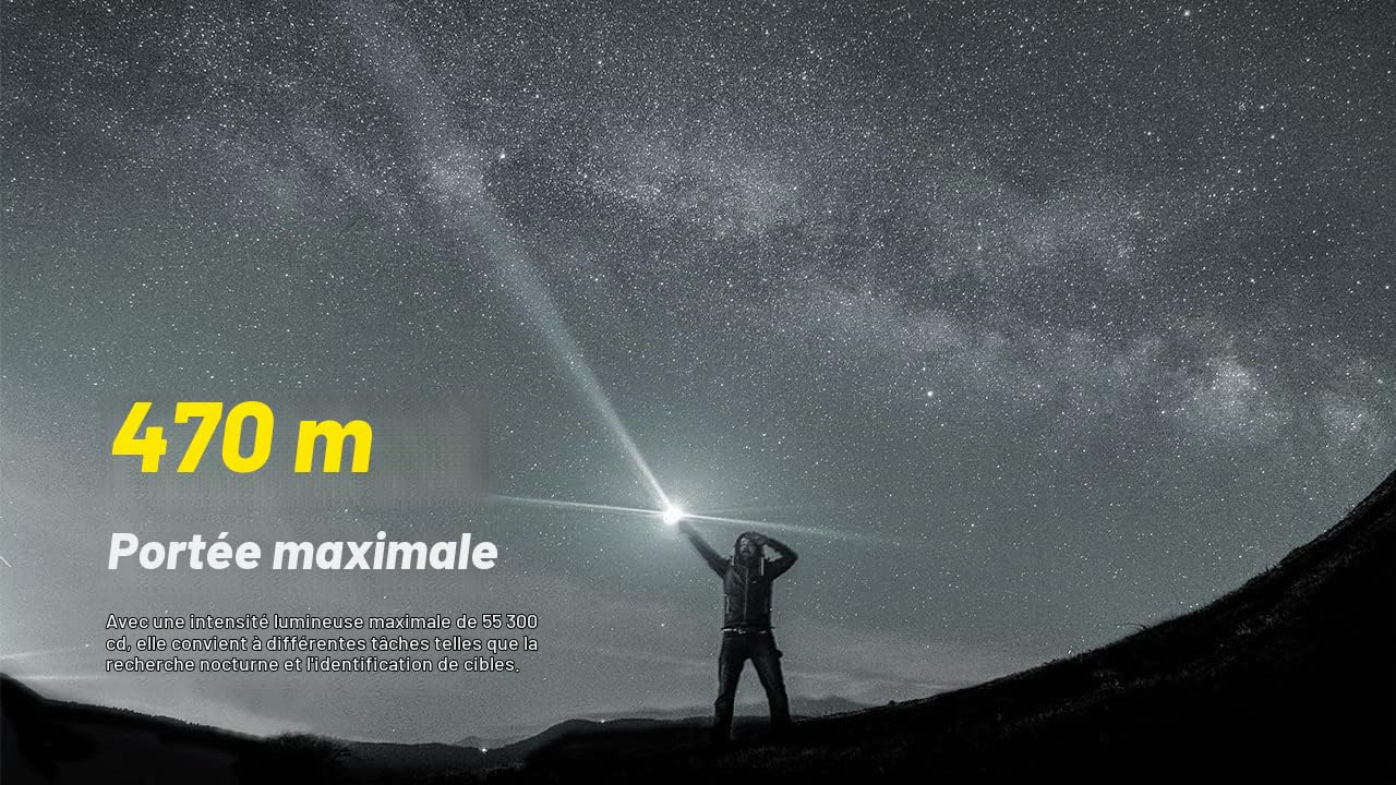 Nitecore Flashlight Precise SERIES/3000 LUMENS P23I, Noir
