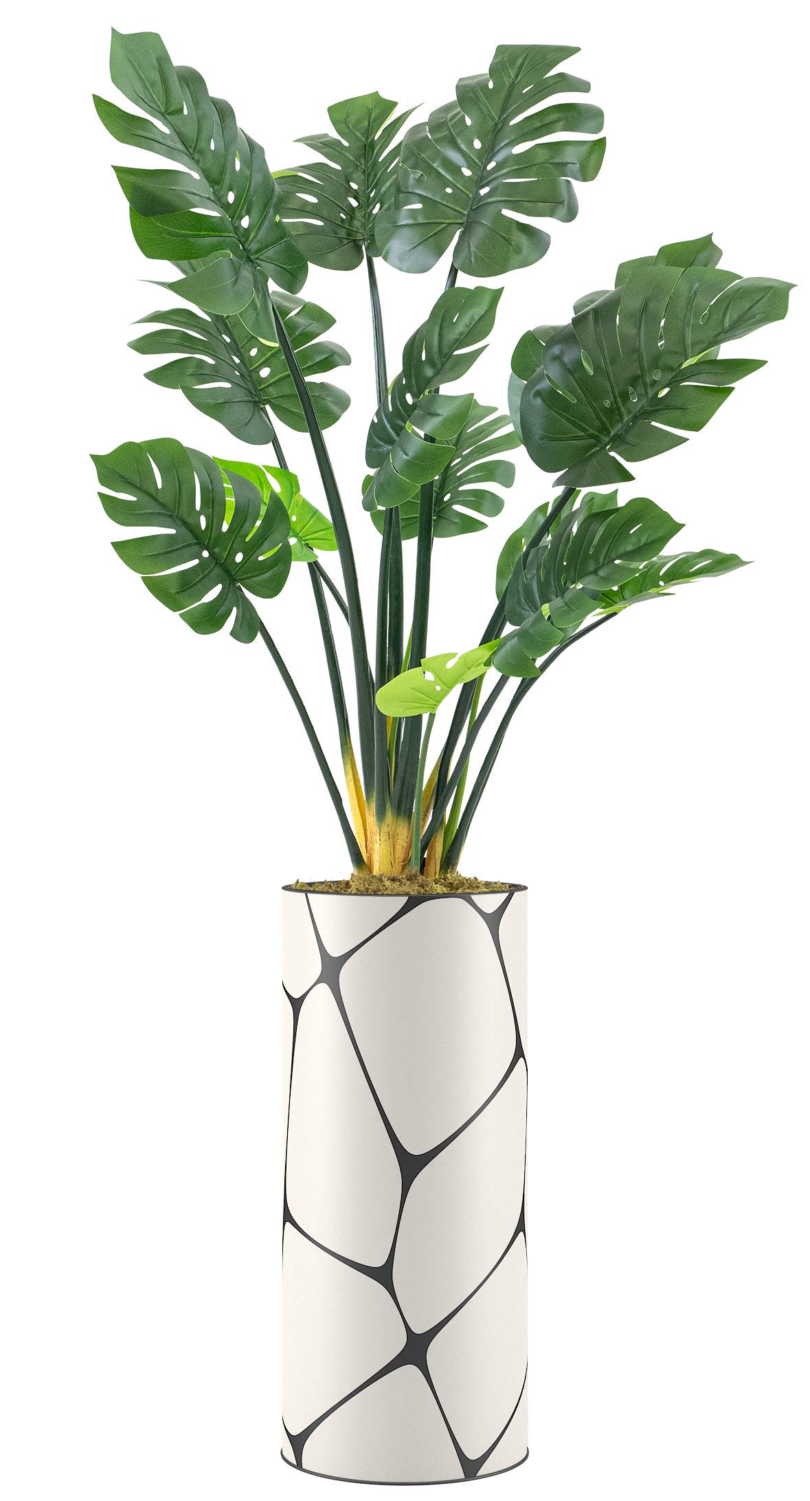 Amazon Signwin 人工モンステラツリー 幾何学線 テクスチャ花瓶 モダンな屋内床植物の装飾 自宅やオフィスに Lサイズ 全体78インチ 花 観葉植物 フラワーギフト オンライン通販