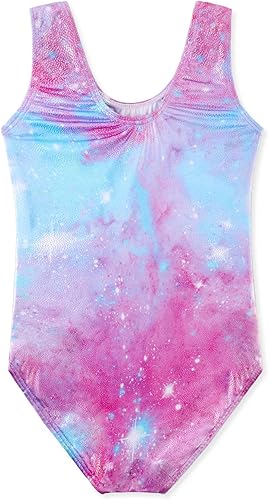 Miniatura 2 de HOZIY - Leotardos de manga larga para niñas, de gimnasia, para niños pequeños, trajes florales de unicornio, galaxia, arco iris, patrón de rayas