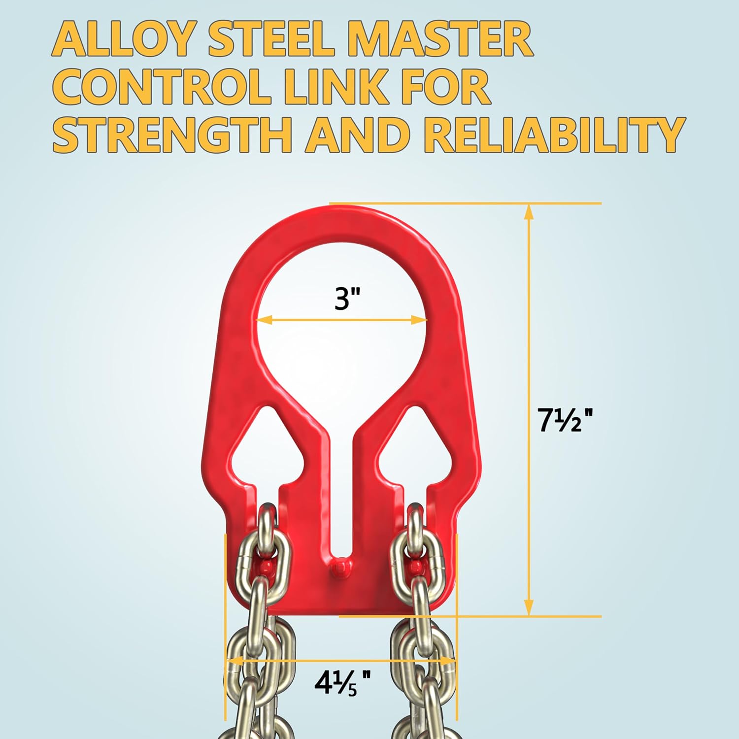 Lifting Chains with Adjuster Hooks, 5/16 Inch x 10 Ft, 7000lbs / 3.18 Tons, Heavy Duty Industrial Chain Slings for Engine Hoist with 2 Legs Grab Hook - Image 5