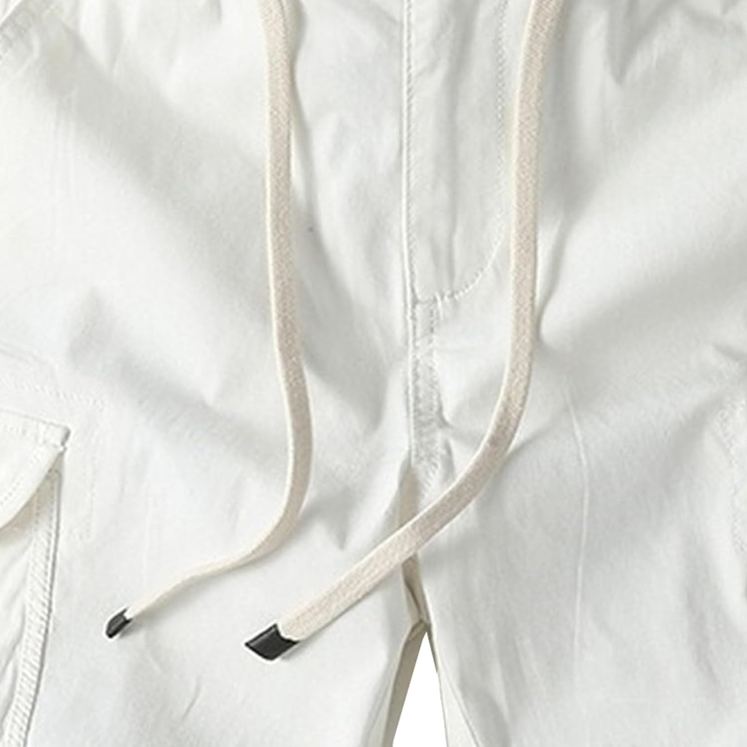 Men's Cargo Drawstring Knee Length Elastic Waist Multi Pocket Short Casual Cotton Work Athletic Shorts