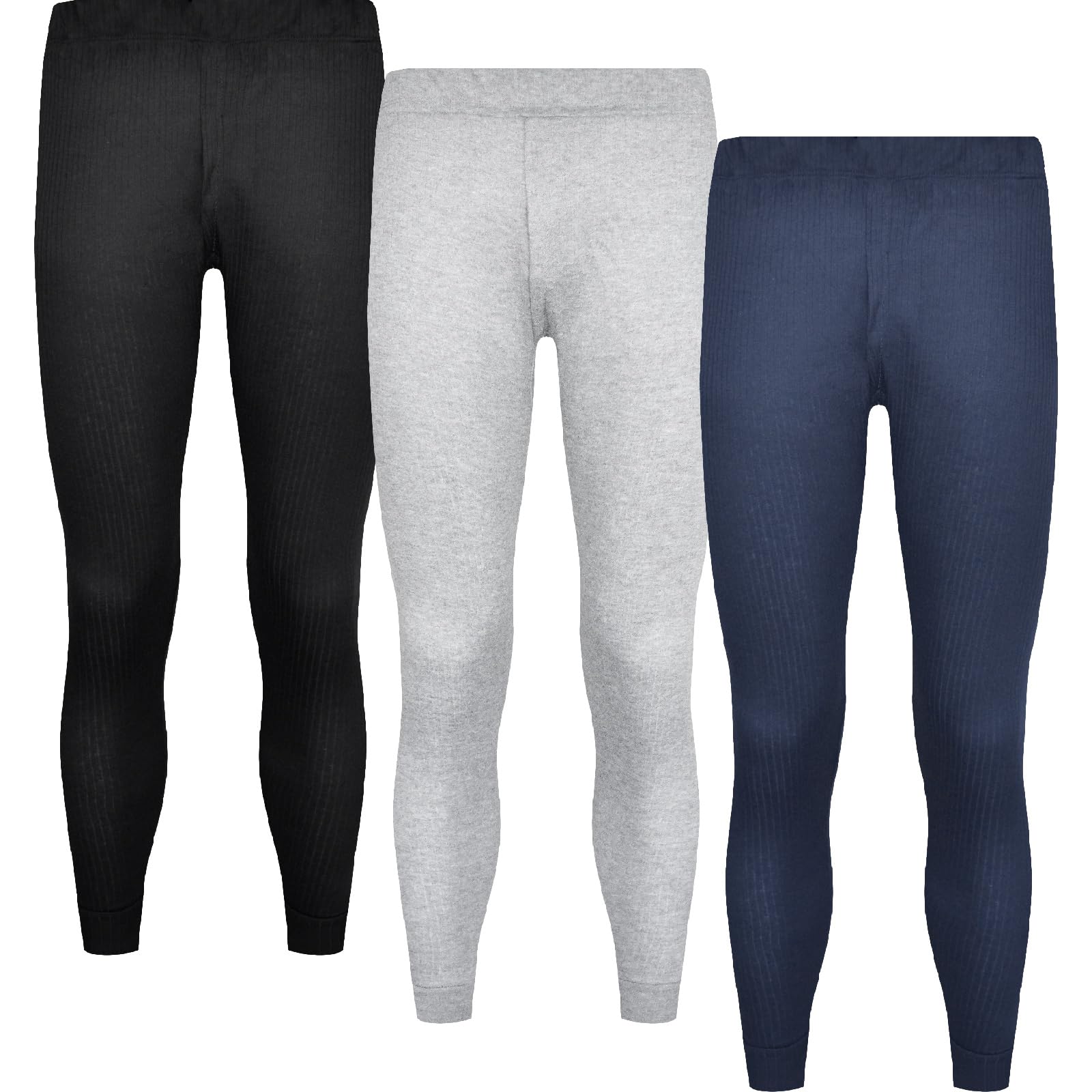 BestSale247 Calzoncillos térmicos largos para hombre, paquete de 3 unidades, de algodón