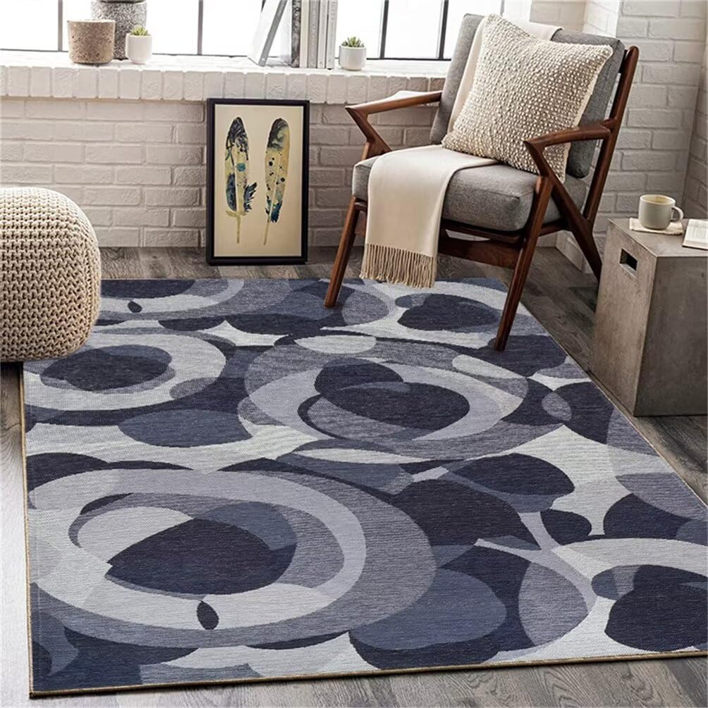 Tapis antisalissure et résistant à l'usure gris bleu pour chambre