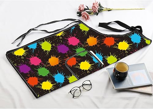 Miniatura 7 de MBMSO Delantal de artista de pintura con bolsillos, regalos para pintores, amantes del arte, regalo para profesores de arte, estudiantes, pintor,