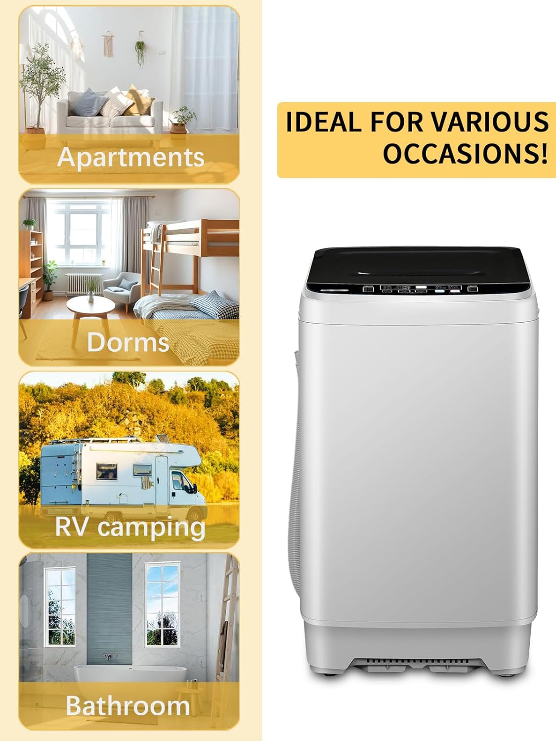 KRIB BLING Washing Machine Ideal for Apartments, Dorms, RV, Camping, Bathroom