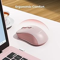 Vista 3 de seenda Ratón inalámbrico Bluetooth, Bluetooth y modo dual USB de 2.4G, clics silenciosos, seguimiento suave, 3 niveles ajustables 1600 DPI, mouse