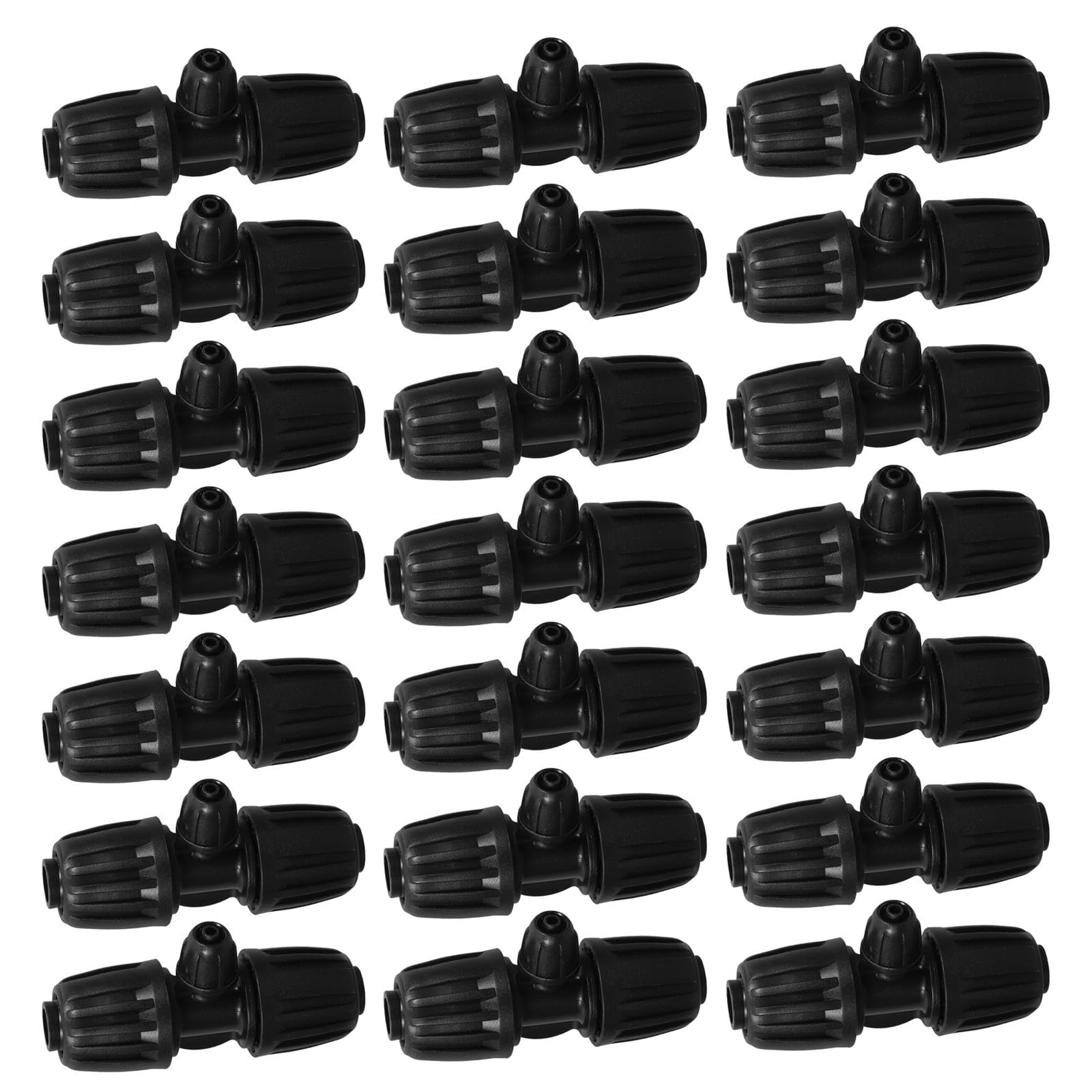 30 Pezzi Raccordi per Irrigazione Agricola in PE con Bloccaggio e Spine, Tee per Tubo Irrigazione da 1/2 a 1/4 Pollici, Set per Giardino