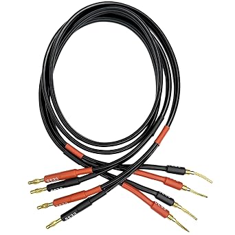 CNCESS Braided-Type Pin Plug to 4mm Standard-Type Banana Plug Cable, 3 FT