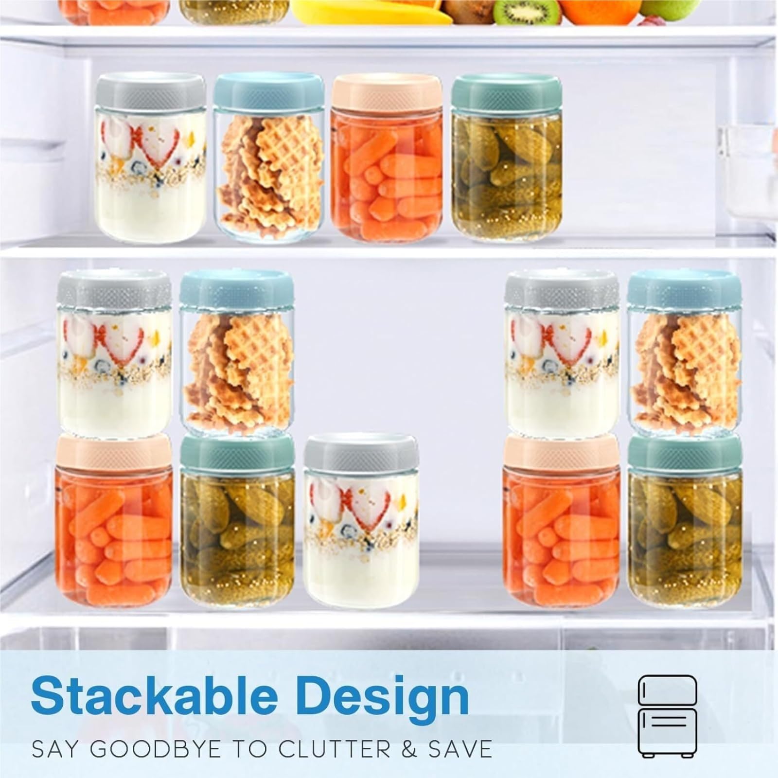 Vorratsgläser - Küche Luftdicht 4er-Set Behälter Aus Glas Mit Schraubdeckel For Overnight Oats Vorratsdosen