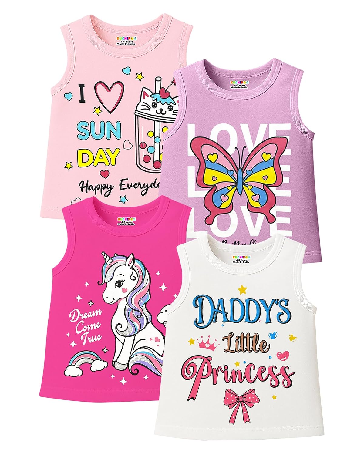 Kuchipoo Girls Sleeveless Regular Fit Cotton T-Shirt - Review, Price and Buying Guide