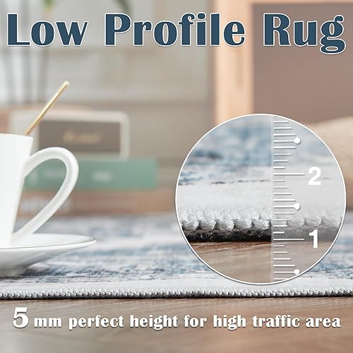 Miniatura 4 de jinchan Alfombra de área lavable de 3 x 5, tribal, alfombra pequeña, resistente a las manchas, alfombra bohemia, alfombra envejecida, suave,