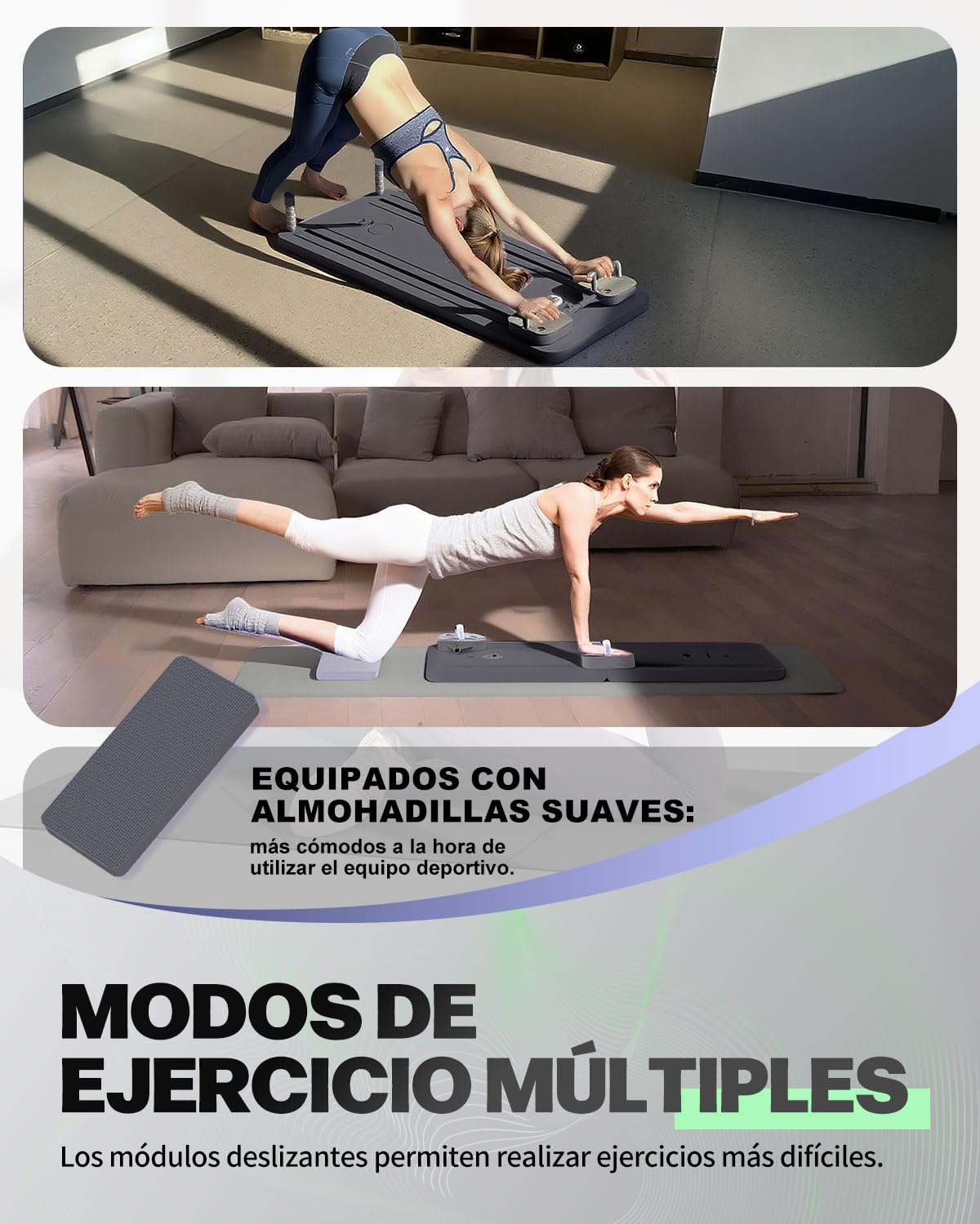 Pilates Board, Tabla de Pilates Multifuncional con Conteo Inteligente y Asas Intercambiables, Ejercicios en Ángulo para un Entrenamiento Preciso de Grupos Musculares, Hogar y Gimnasio