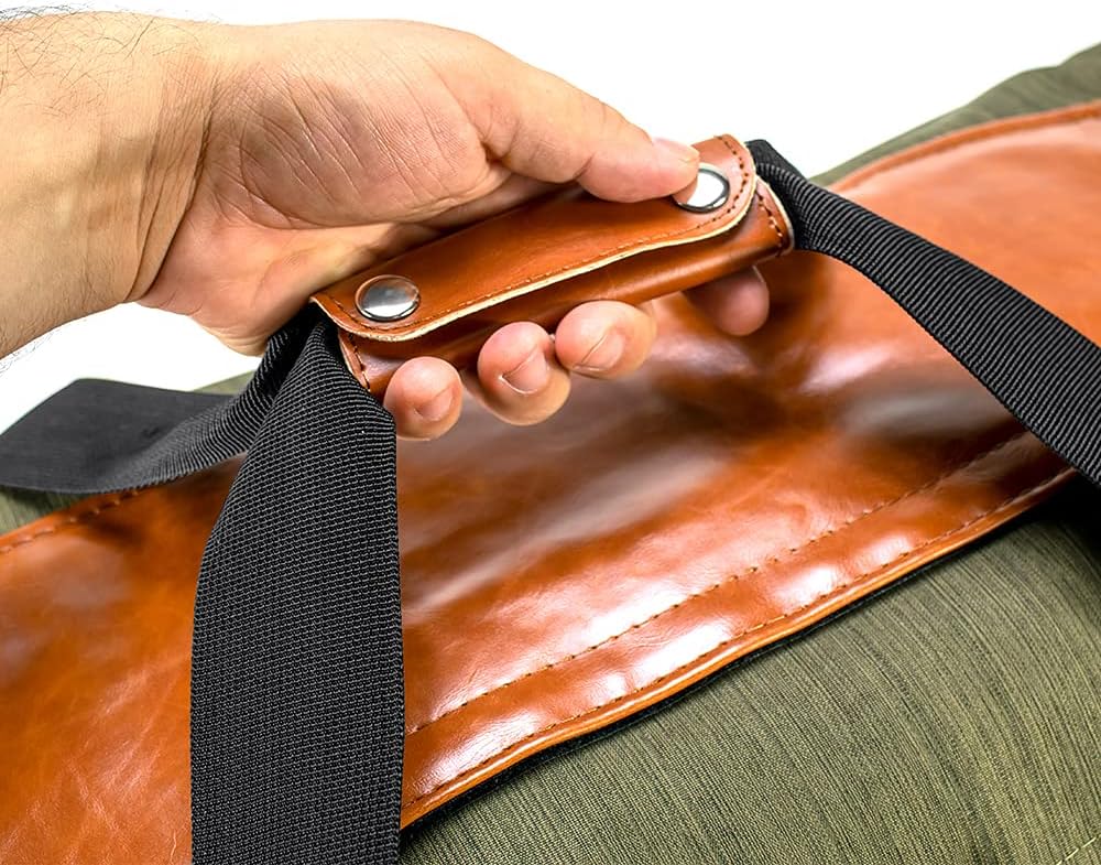 Skunk Medium Midnight Duffel - Smell Proof - Weather Resistant - Hydroponics (Green Leather)