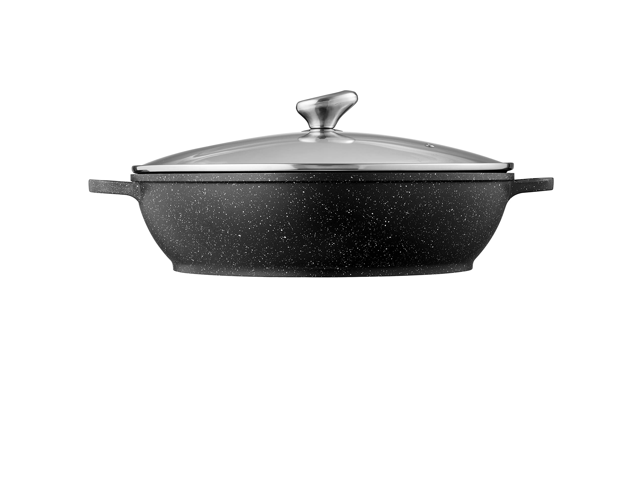 Pradel Excellence - PCUI001018 - Mijoteuse Ø36 cm avec Couvercle Verre - Fonte d’Aluminium - Revêtement Antiadhésif façon pierre - Protèges Poignées Amovibles - Tous Feux, Four, Lave-Vaisselle