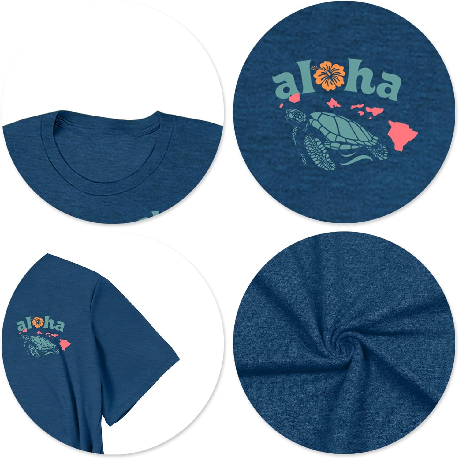 Hawaiian Shirt Women: Hawaii Turtle Graphic Tees Aloha T-Shirt Summer Beach Vacation Vibes Shirt - Image 5