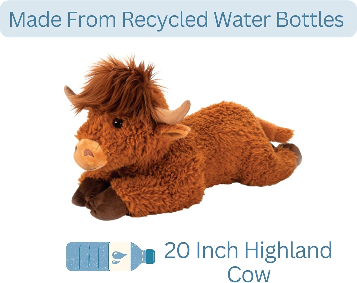 The Petting Zoo Floppy Highland Cow Plushie Stuffed Animal, Gifts for Kids, Wild Onez Wildlife Animals, Brown Cow Plush Toy, 24 inches
