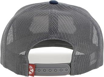 HOOEY Diamond Trucker Hat - High Profile 6-Panel Adjustable Snapback Hat - Outdoor, Casual, Hiking, Baseball Cap for Men and Women, Breathable Mesh Side, Retro Classic Adjustable Fit - Navy/Grey