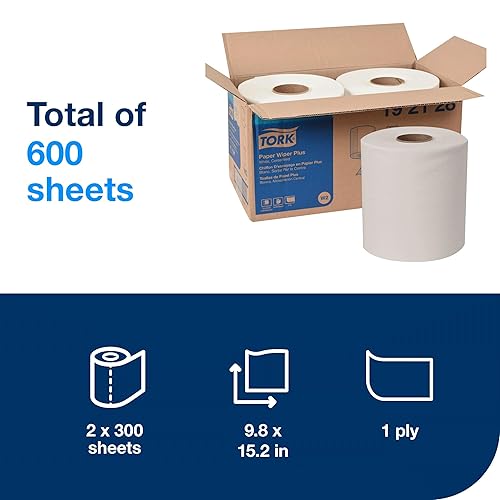 Miniatura 2 de Papel Limpiaparabrisas Plus, centerfeed, 1-Ply, Ancho 9.8" X 380 'de longitud, (Caso de 2 rollos, 300 por rollo, 600 Wipers por Caso) para su uso