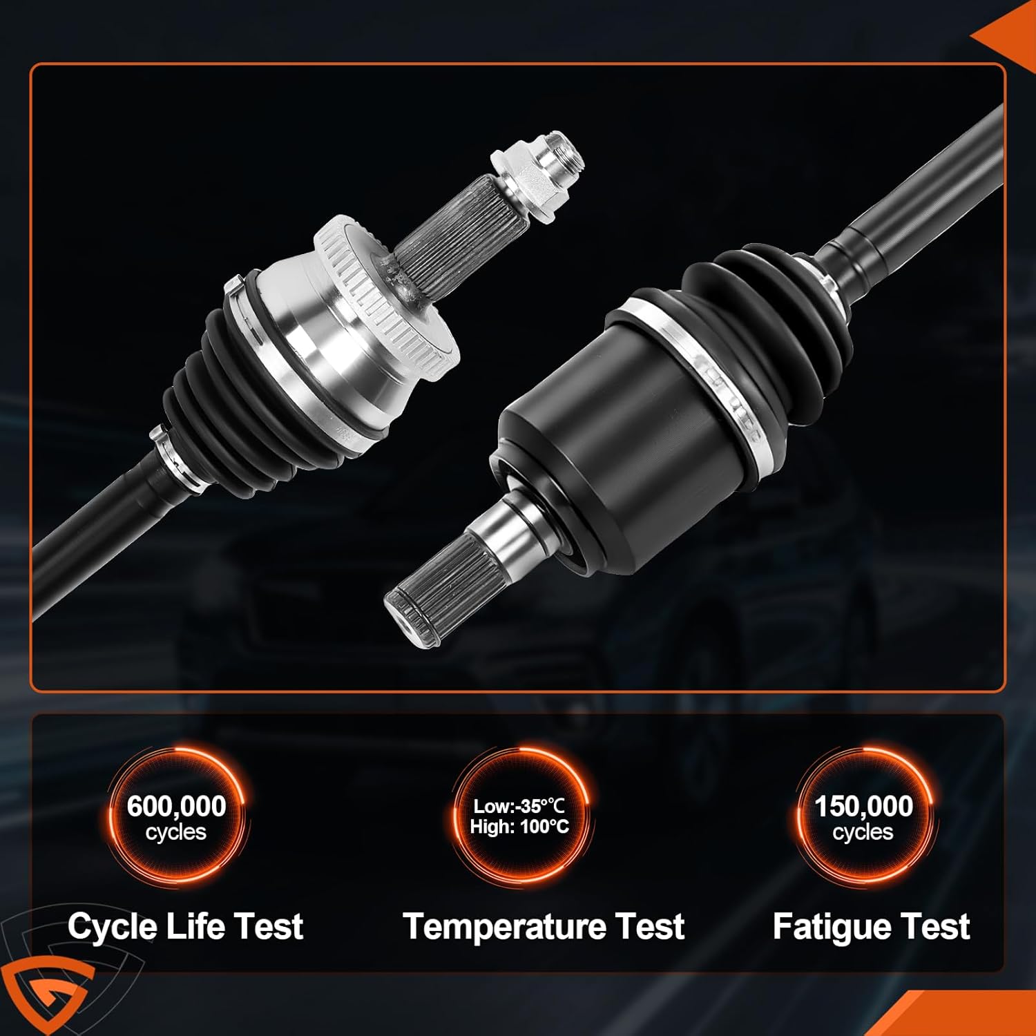 GEARLAST CV Axle Shaft Assembly Cv Axle Front Driver Side Compatible with Hyundai 2015-2019, Kia Optima 2016-2020, Front Left Driver Side, Replace# 66-3829, 49500C2210