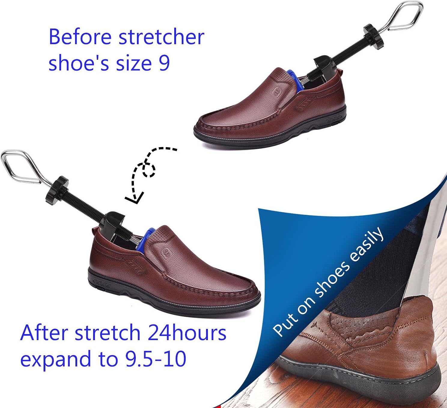 Pair of Premium Professional 4-way Shoe Trees, Shoe Stretcher for Men or Women - Image 4