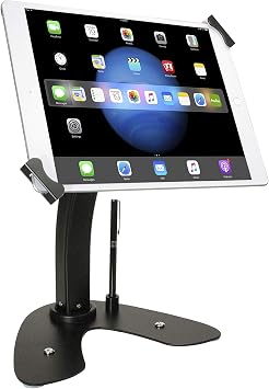 CTA Digital Universal Dual Security Kiosk with Locking Holder and Anti-Theft Cable for iPad 10th Gen 10.9" - iPad 7/8/9 Gen 10.2" - Surface Pro - Surface Go 3 & More - Black PAD-UATPB