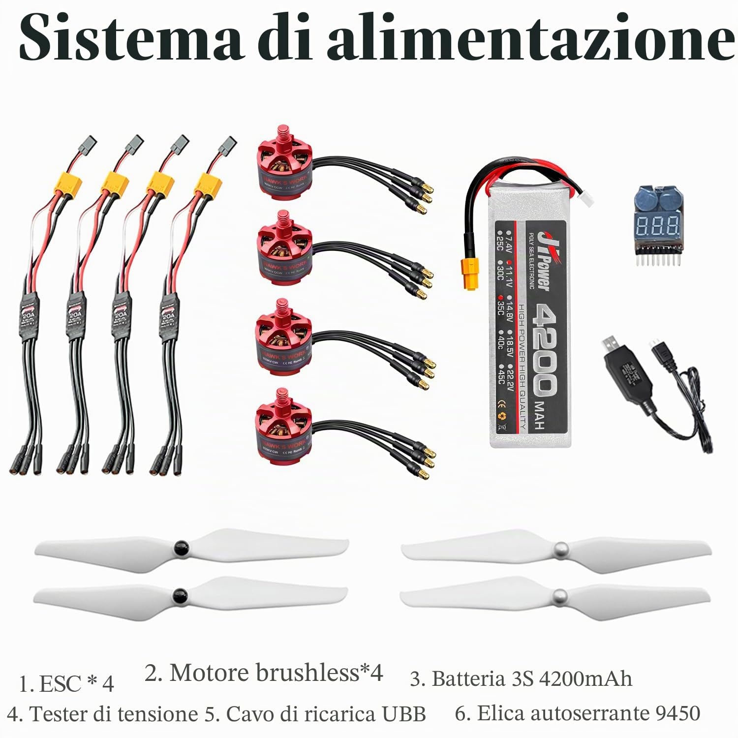 HAWK'S WORK Kit Drone F450 da Costruire, Set Completo di Quadricottero DIY con Pixhawk e GPS, Kit Completo per Appassionati e Ricercatori di Droni e Ingegneria (A)