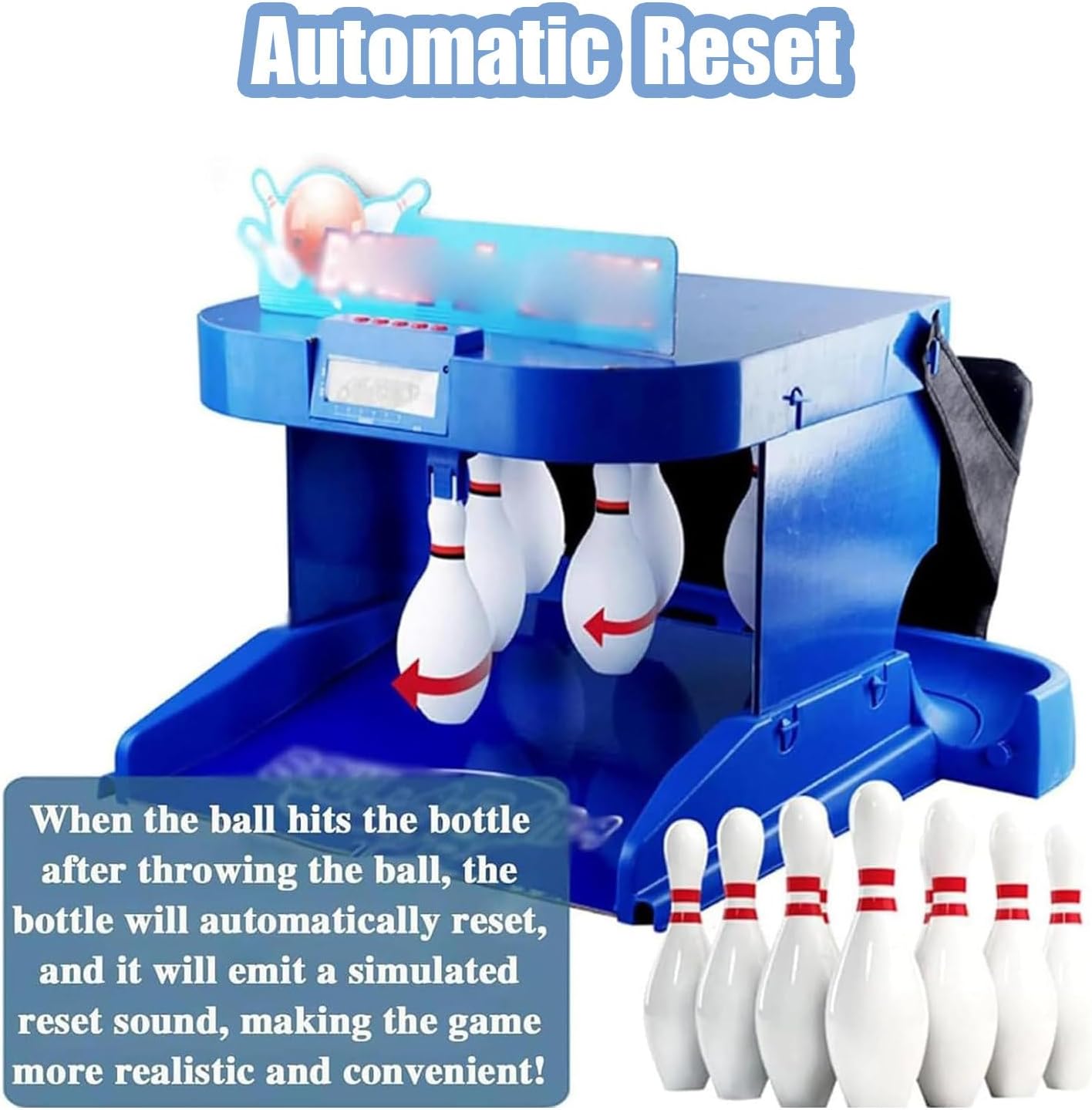 Electric Bowling Machine,Foldable Indoor Electronic Bowling Alley Game with LED Scoreboard,Automatic Reset, Lighting and Simulation Sound Effect,Home Entertainment 3.5m/11ft