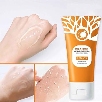 Orange Peeling Gel - Deep Exfoliating Cleanser for Face and Body, Purifying Exfoliating Gel, Gentle Effective Radiant Skin Scrub with Orange Bubble Formula, Brightening Scrub for Women (3PC, 50g)