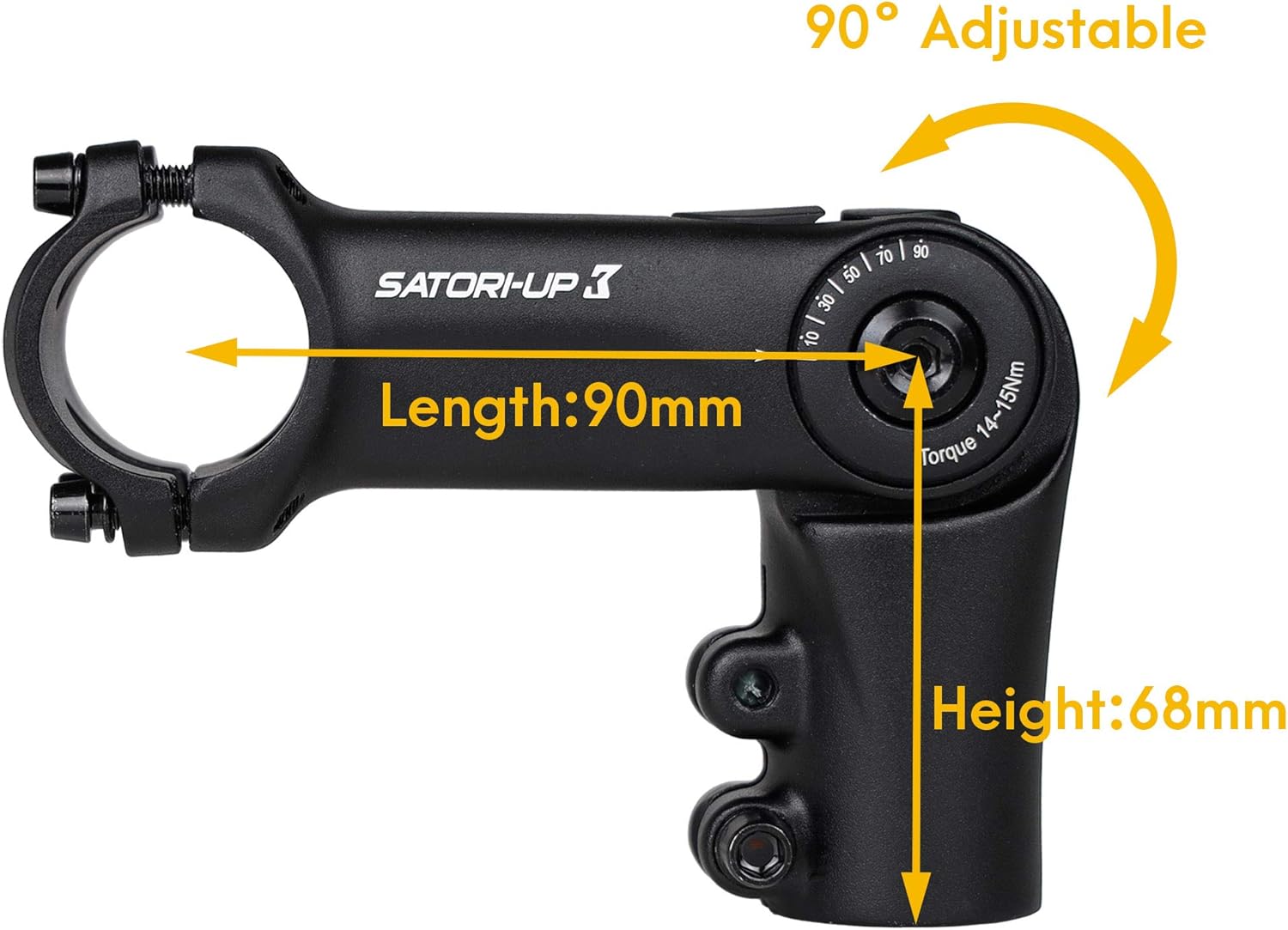 Satori UP3 Bike Bicycle Riser Extension Adjustable Handlebar Stem 1-1/8" x 31.8mm - Made of 3D Forged Alloy - Great for Mountain Bike & Road Bike